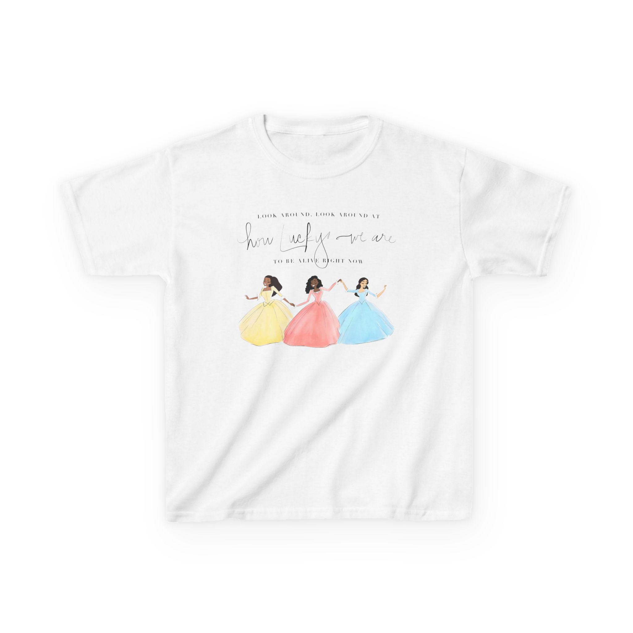 SCHUYLER SISTERS Hamilton KIDS Size T-shirt How Lucky We Are