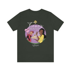 TIANA'S Man-Catchin' BEIGNETS | Princess & The Frog T-Shirt | Disney Princess | Tiana and Charlotte, Lottie, Princess Tiana T-shirt