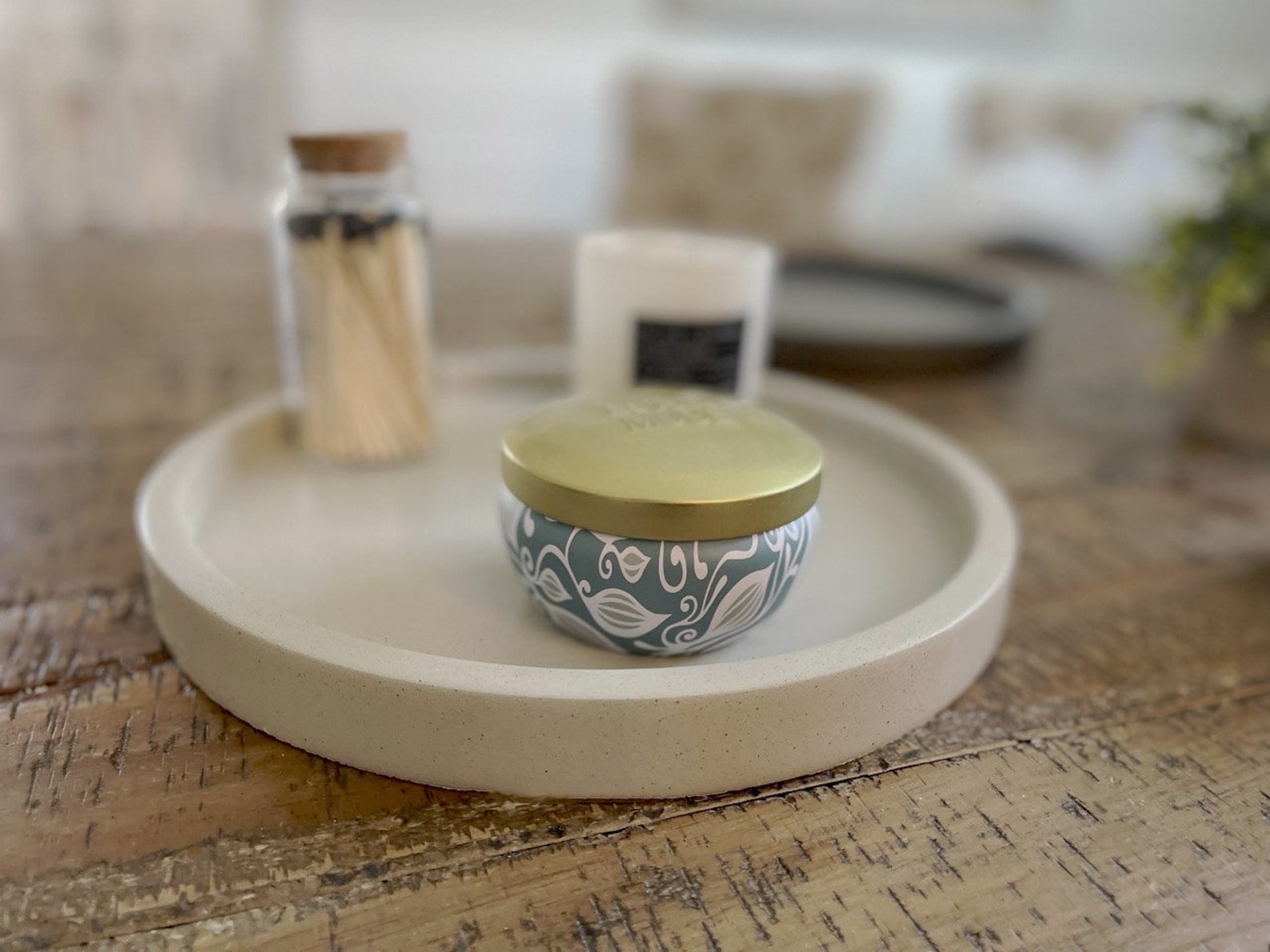 Handmade 15 Concrete Lazy Susan Concrete Tray Etsy