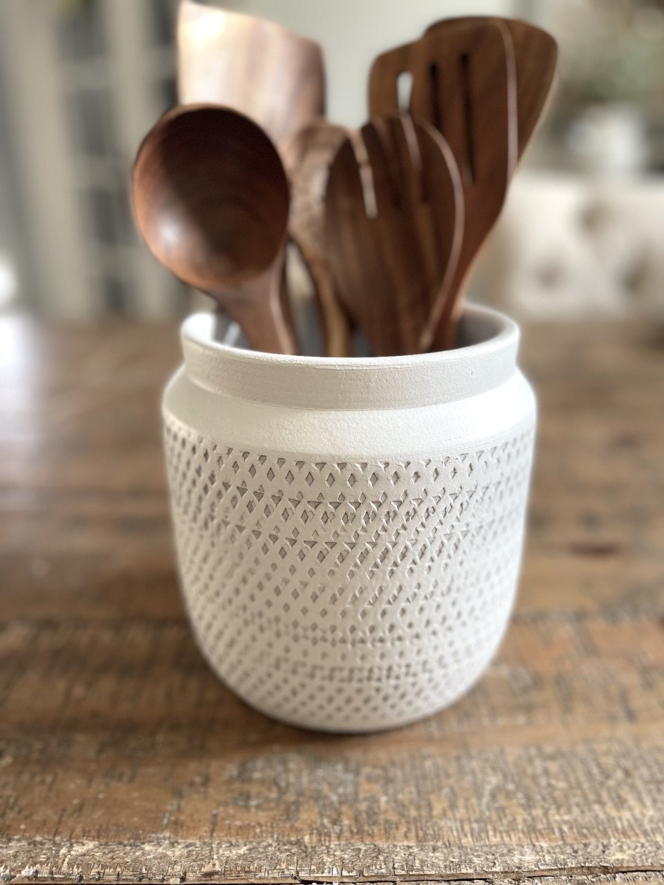 White Small & Large Ceramic Kitchen Crock (Set of 2) – MyGift