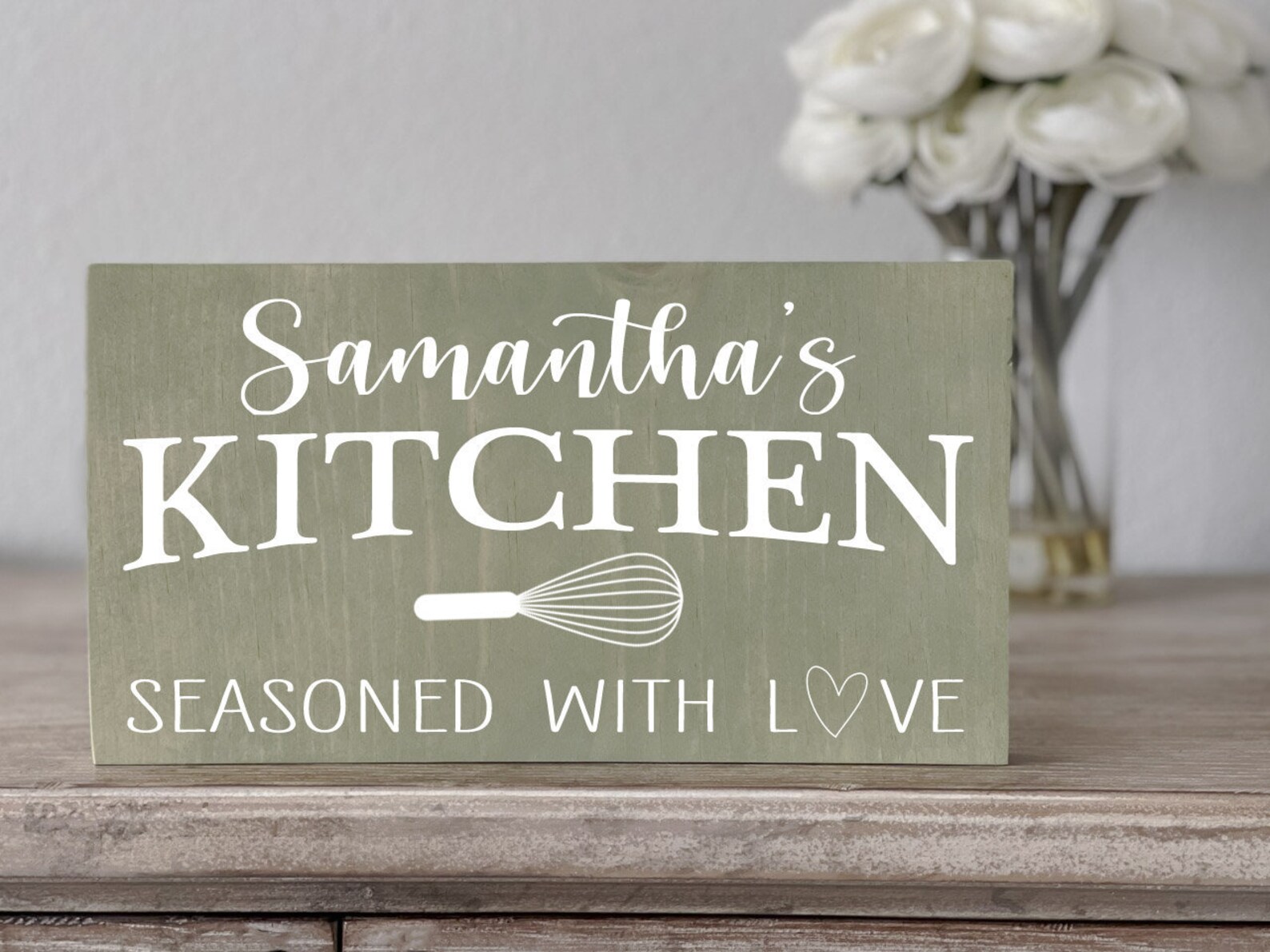 Custom Name Wooden KITCHEN Sign Housewarming Gift Rustic Etsy