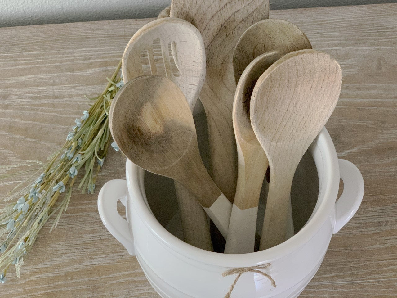 Personalized EXTRA LARGE Ceramic Utensil Holder With Handles Etsy Canada