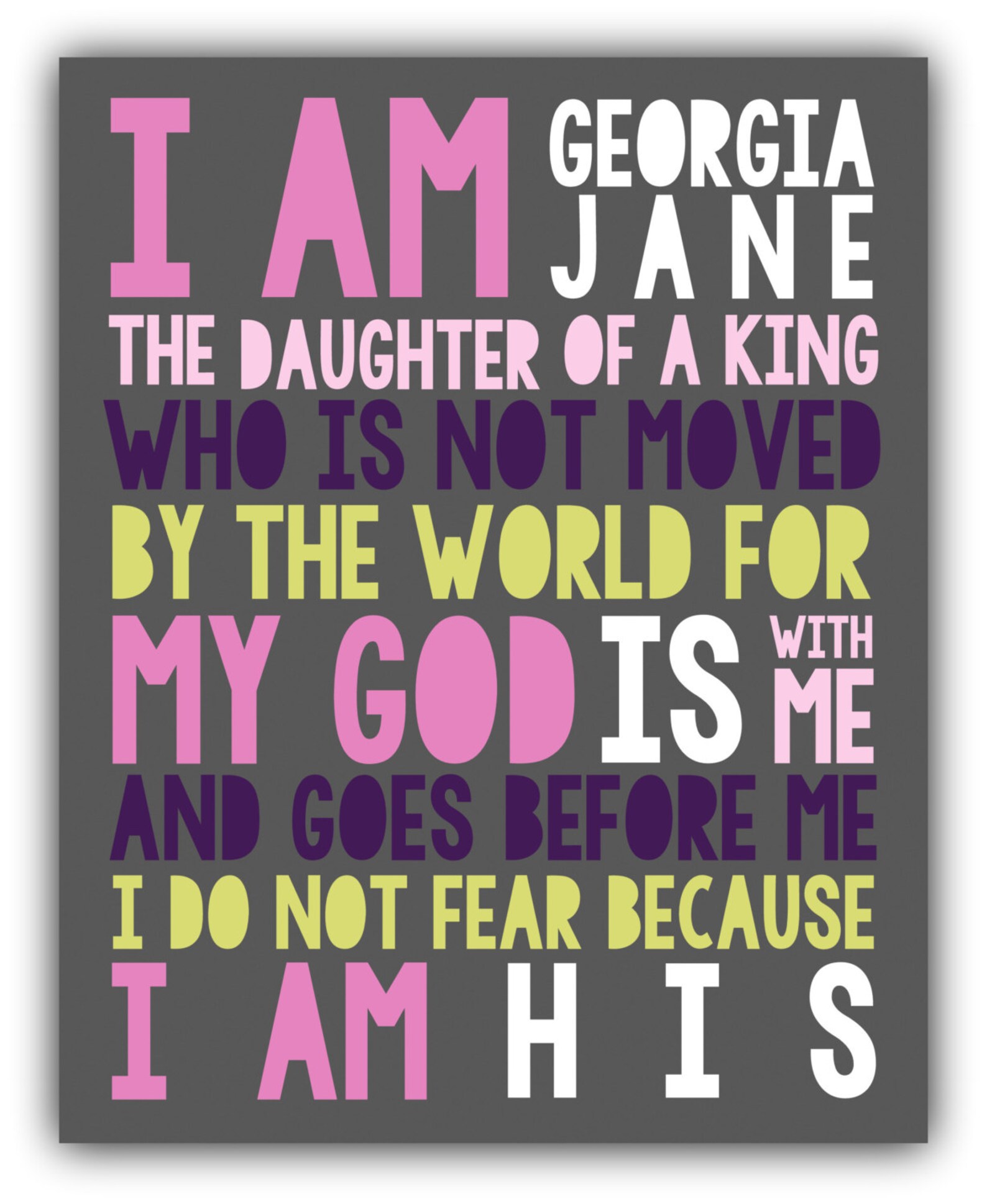 I AM HIS Daughter of a King print Christian Wall Art. Boy or Etsy