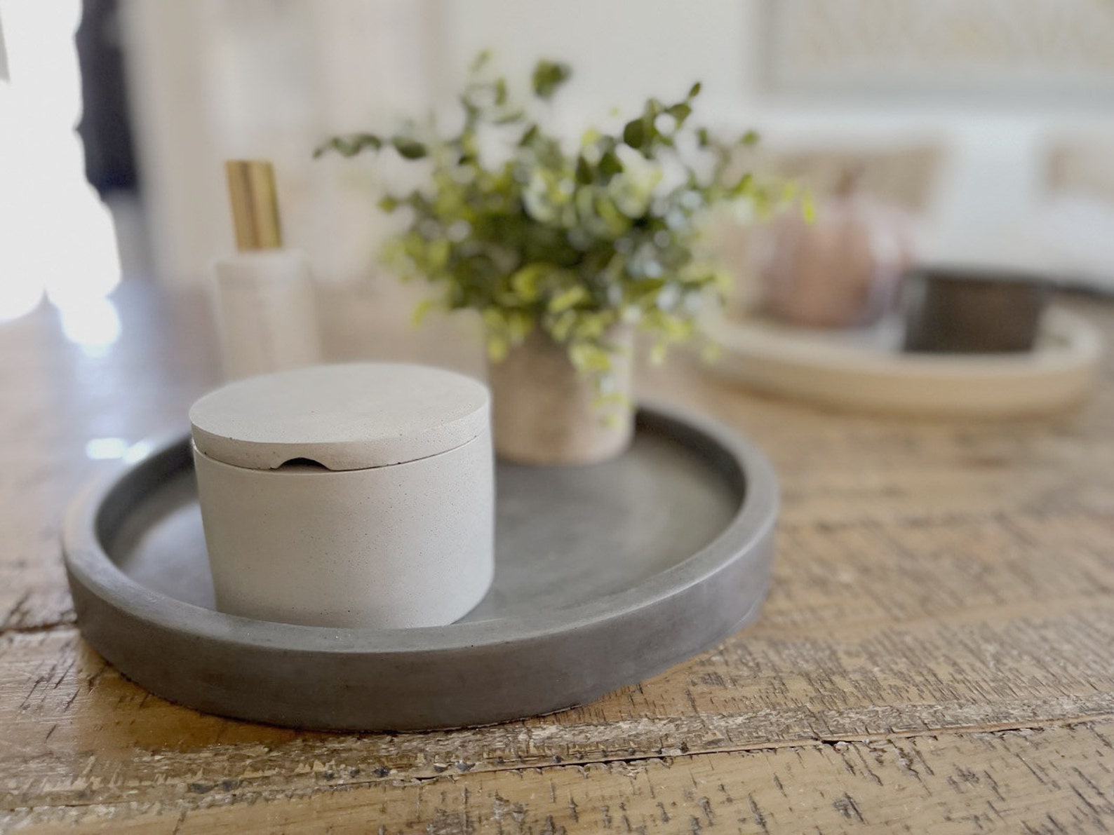 Handmade 15 Concrete Lazy Susan Concrete Tray Etsy