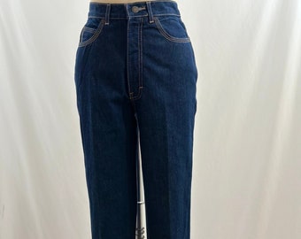 Vintage 70s Deadstock Calvin Klein Dark Wash High Waisted Jeans High Rise Denim Jeans 25 Waist
