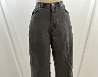 Vintage 80s Faded Black Wrangler High Waisted Denim Jeans High Rise Denim 33 Waist