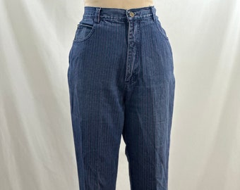 Vintage 90s  Red Pinstriped Prince Jeans High Rise Straight Leg Mom Jeans 28 Waist