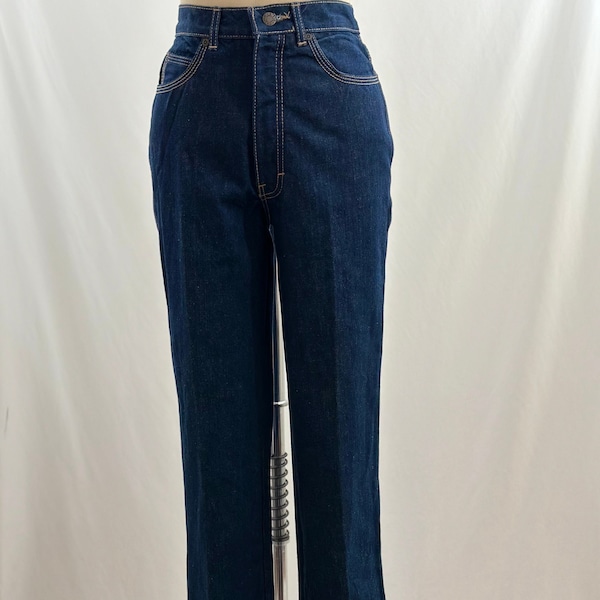 Vintage 70s Deadstock Calvin Klein Dark Wash High Waisted Jeans High Rise Denim Jeans 25 Waist