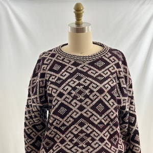 Vintage 90s United States Sweaters Maroon Knit Pullover Sweater Pullover Large