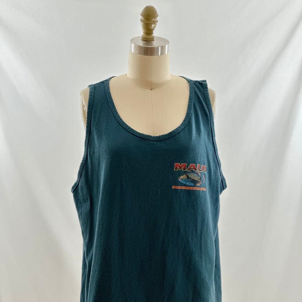 Vintage 90s Maui Graphic Print Vintage Tank Vintage Destination Tank Large