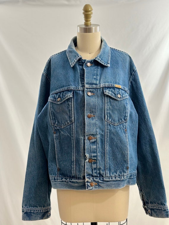 Vintage 80s  Rustler Denim Jacket Medium Wash Jean
