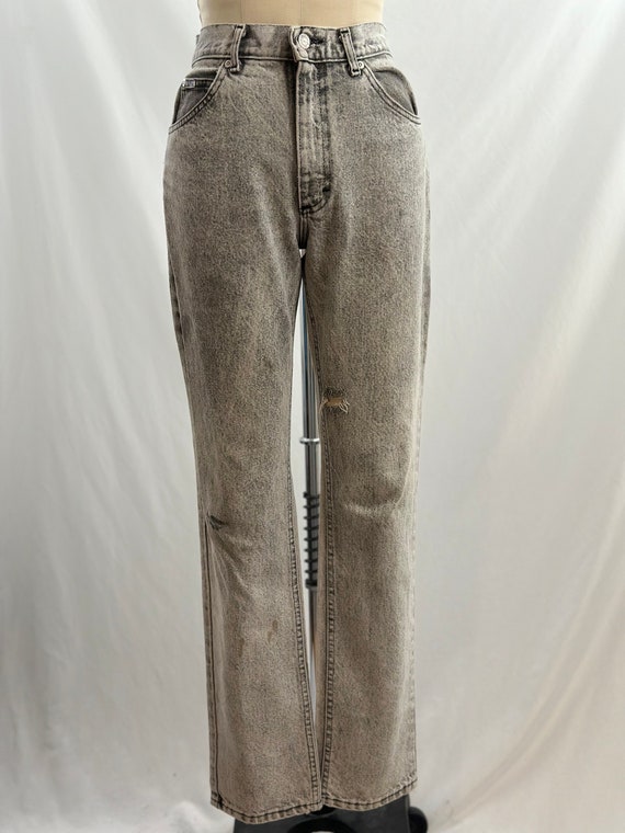Vintage 80s Lee High Waisted Gray Stonewashed Dis… - image 2