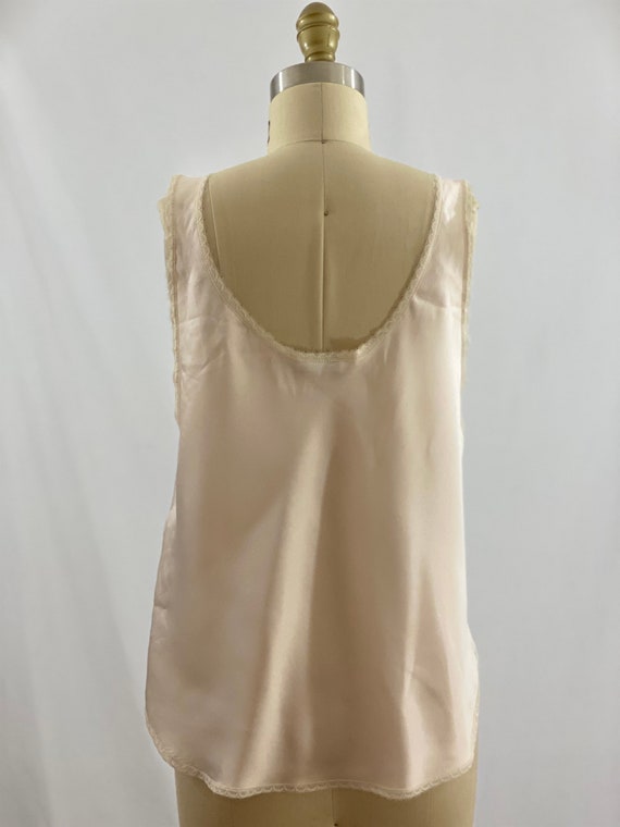 Vintage 80s Pale Pink Christian Dior Lace Tank To… - image 4