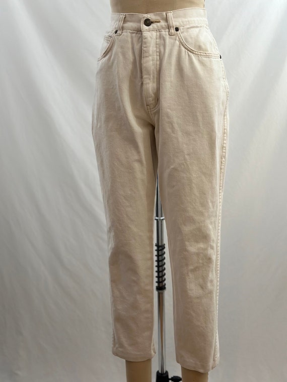 Vintage 90s Winner White Denim Jeans High Waisted… - image 3