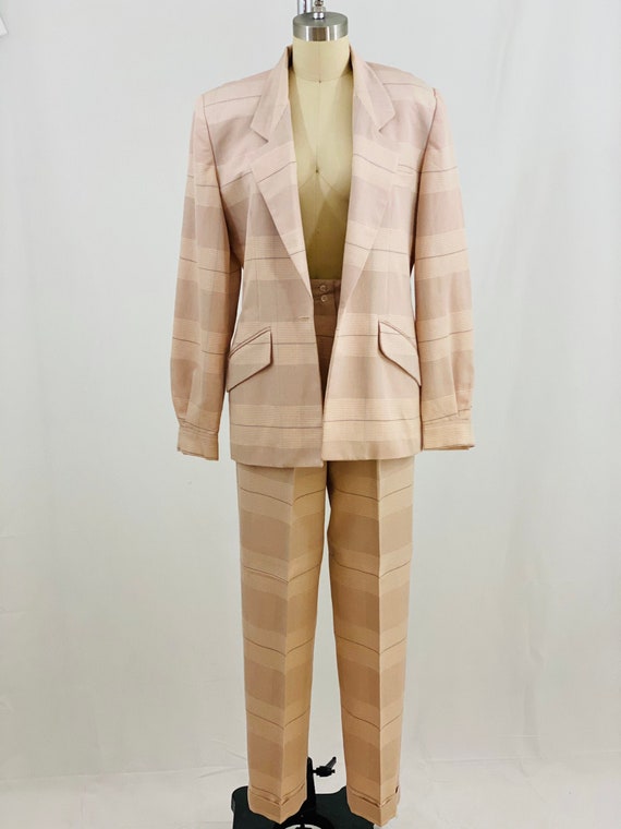 Vintage 80s Plaid Suit 1980s Plaid 2 Piece Set Bla