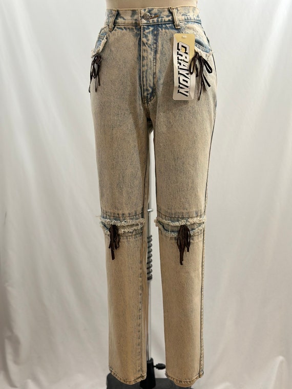 Vintage 80s Deadstock Crayon Jeans High Waisted L… - image 3