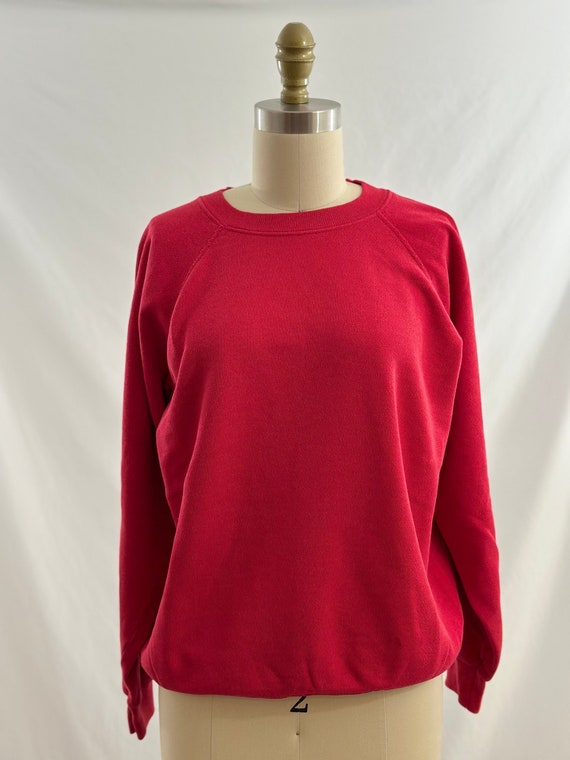Vintage 90s Hanes Fifty Fifty Red Blank Sweatshir… - image 1