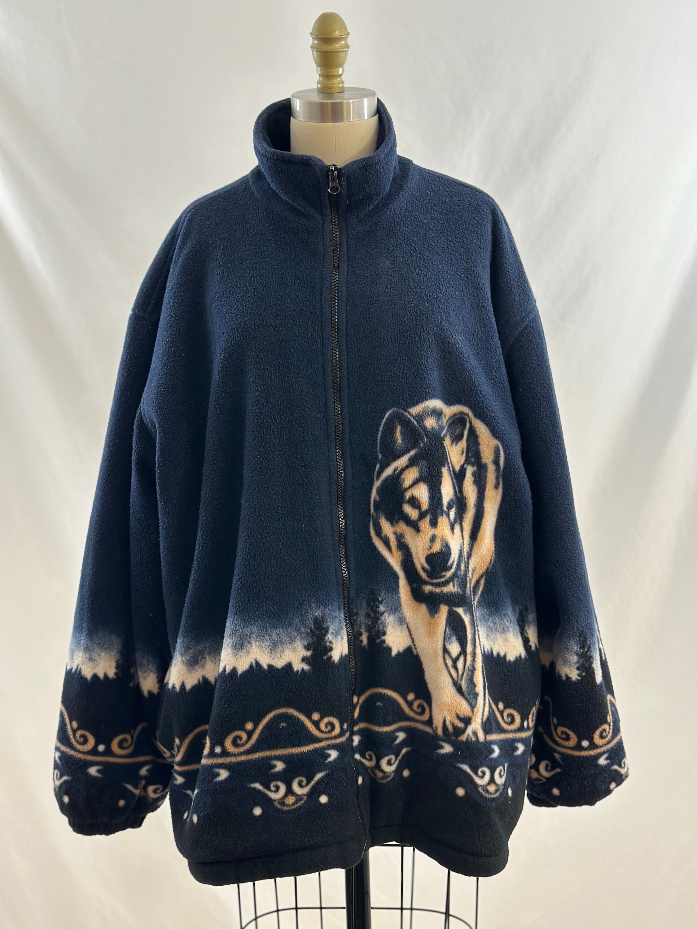 Vintage 90s CW Classics All Over Print Wolf Scene Graphic