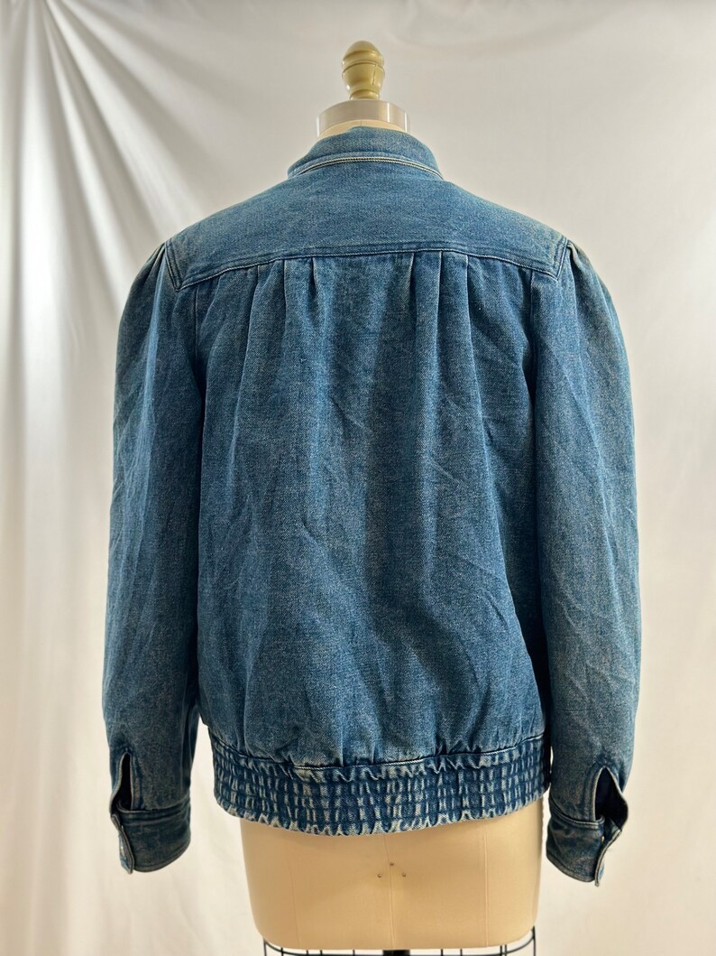Vintage 90s Denim Jacket 90s Quilted Flannel Lined Bomber Etsy