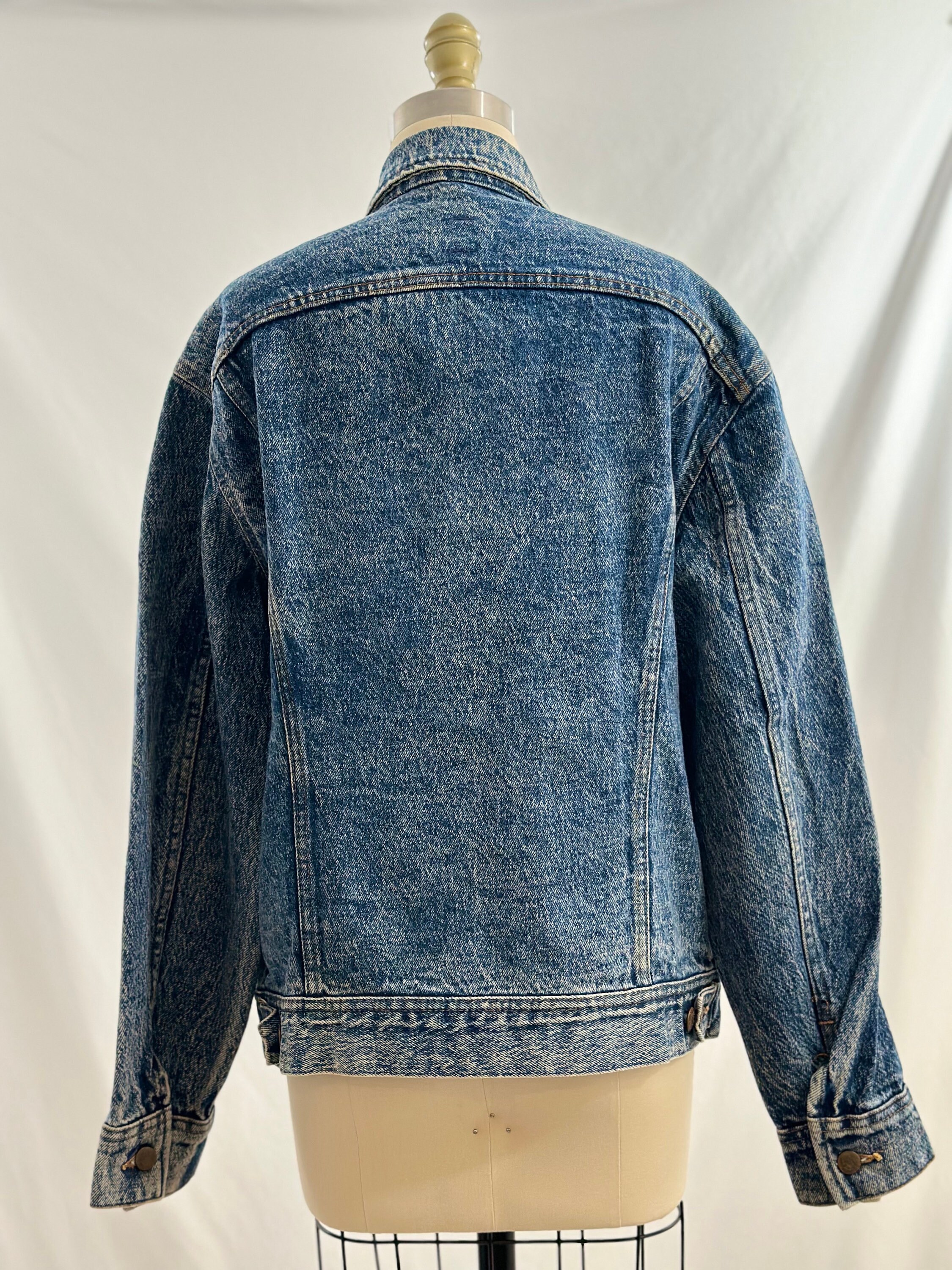 Vintage 90s Lee Stone Washed Denim Jacket Standard Trucker Jean