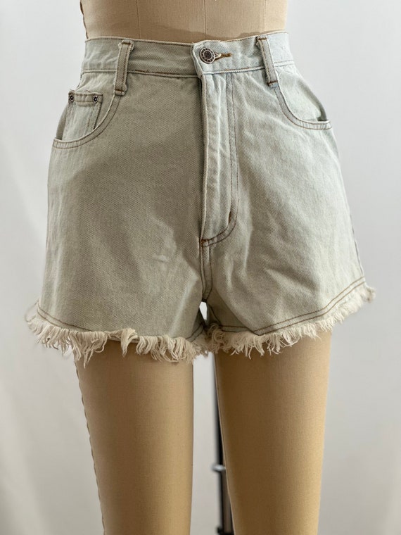 Vintage 90s STEEL High Waisted Jean Shorts High R… - image 2