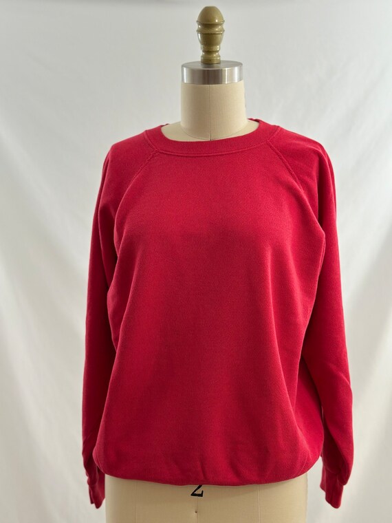 Vintage 90s Hanes Fifty Fifty Red Blank Sweatshir… - image 3