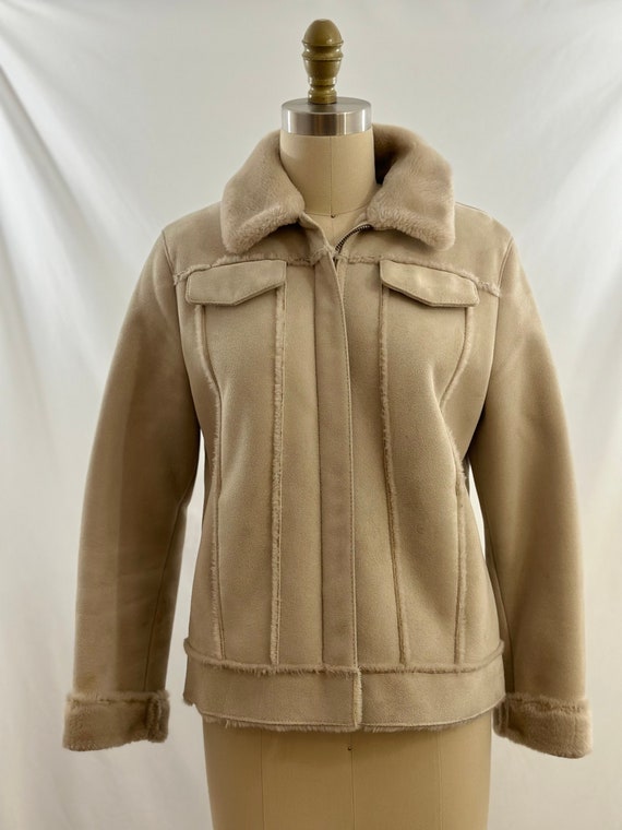 Vintage 90s Lord and Taylor Beige Faux Suede Jacket Vintage Vintage 90s Lord and Taylor Beige Faux Suede Jacket Vintage