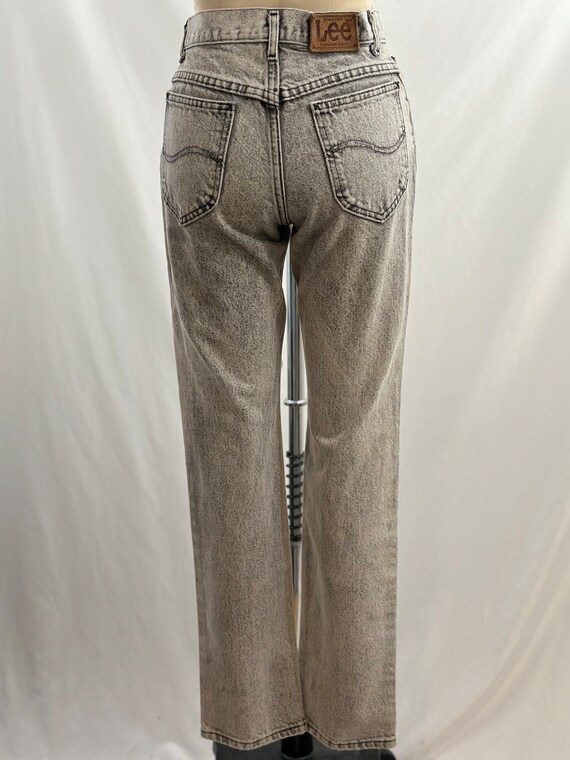 Vintage 80s Lee High Waisted Gray Stonewashed Dis… - image 4