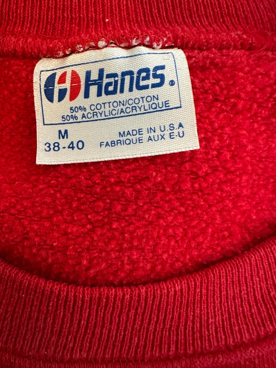 Vintage 90s Hanes Fifty Fifty Red Blank Sweatshir… - image 5