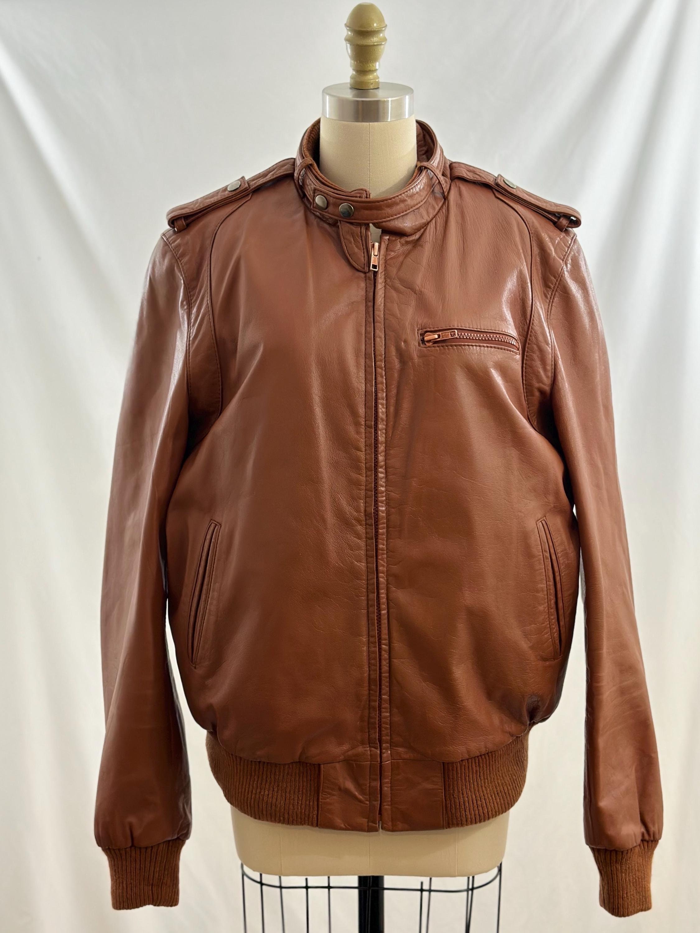 70s Leather Bomber - Etsy 70s Leather Bomber - Etsy
