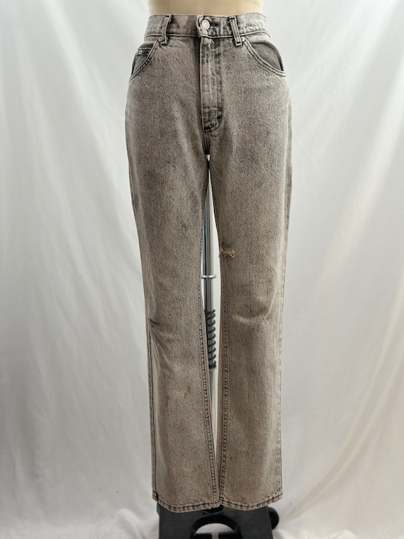 Vintage 80s Lee High Waisted Gray Stonewashed Dist
