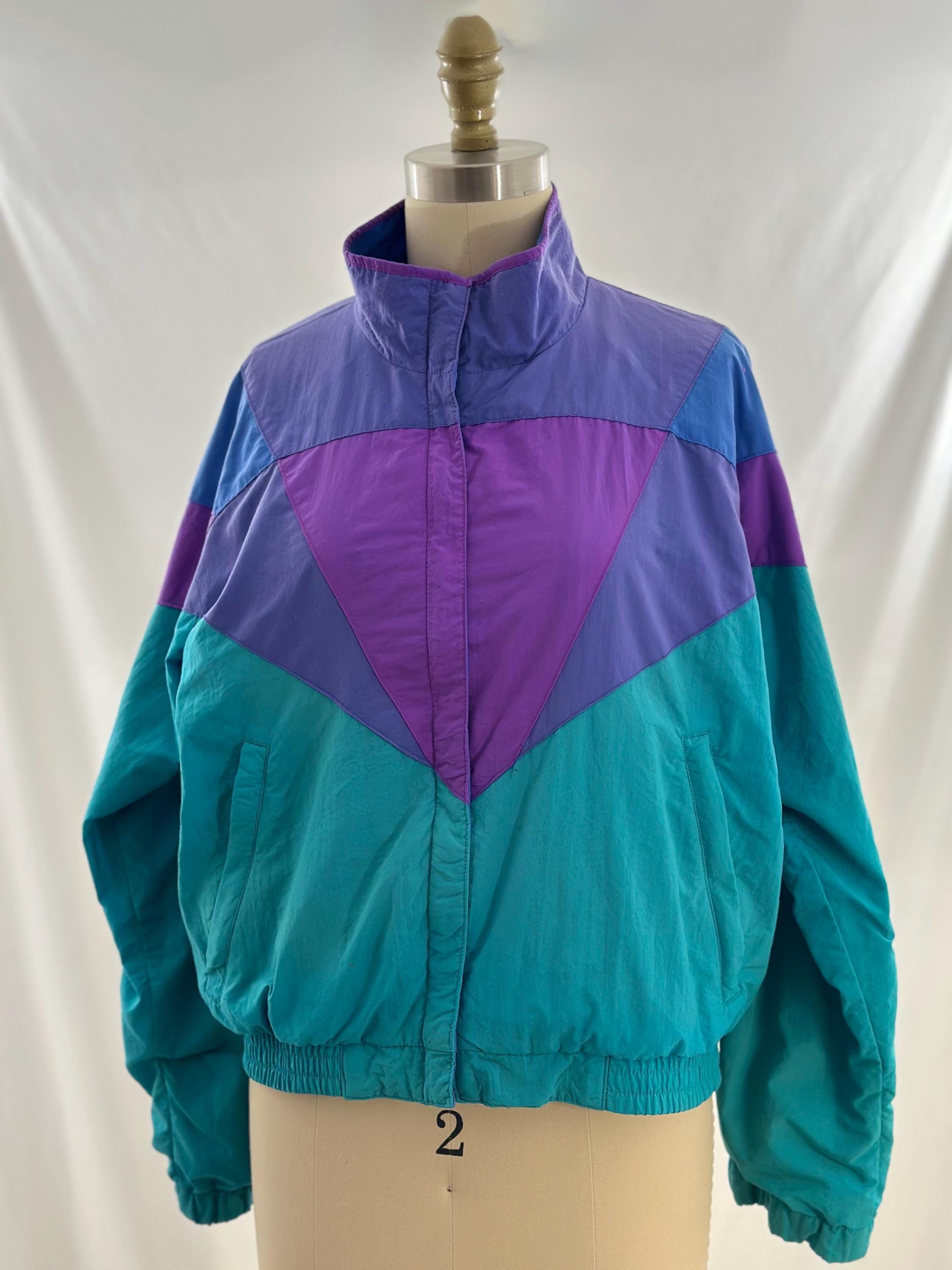 最大10%OFFクーポン Vintage 90s LL Bean Color Block Nylon Jacket Teal Purple ジャケット・アウター