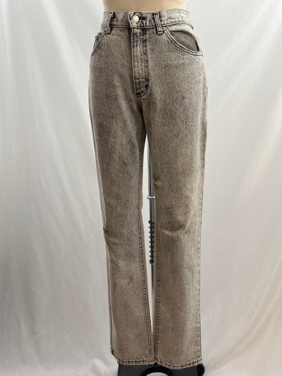 Vintage 80s Lee High Waisted Gray Stonewashed Dis… - image 3