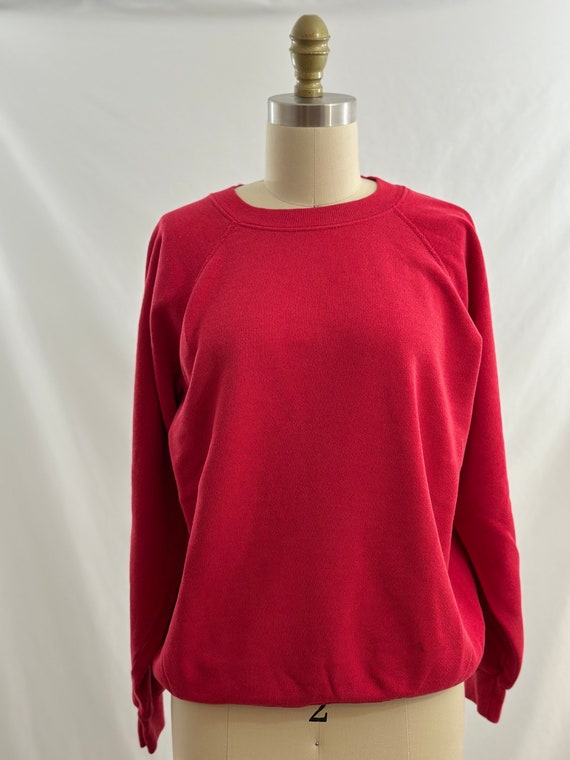 Vintage 90s Hanes Fifty Fifty Red Blank Sweatshir… - image 2
