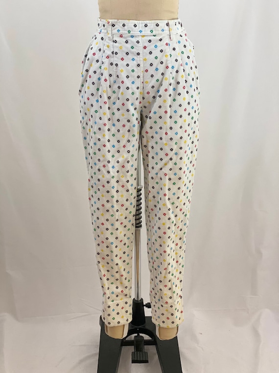 Vintage 80s Stirrup Pants Corduroy High Waisted Pa