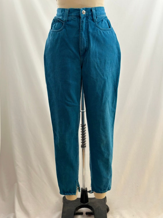 Vintage 90s Aqua Blue Rio Jeans High Waisted Jean High Rise Denim Mom Jean  27 Waist 
