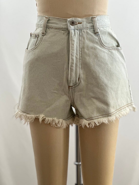 Vintage 90s STEEL High Waisted Jean Shorts High R… - image 1