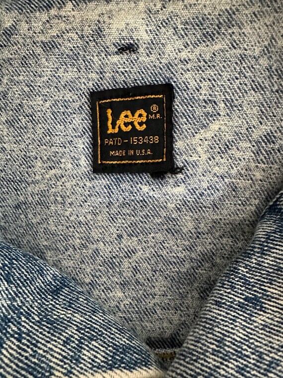 Vintage 80s Lee Stonewashed Denim Jacket  Standar… - image 5