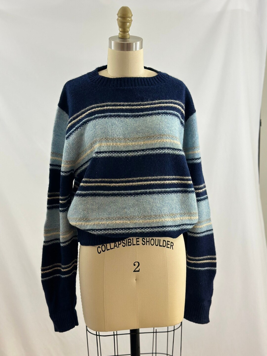 Vintage 80s Blue Striped Jantzen Sweater Vintage Knit Pullover - Etsy