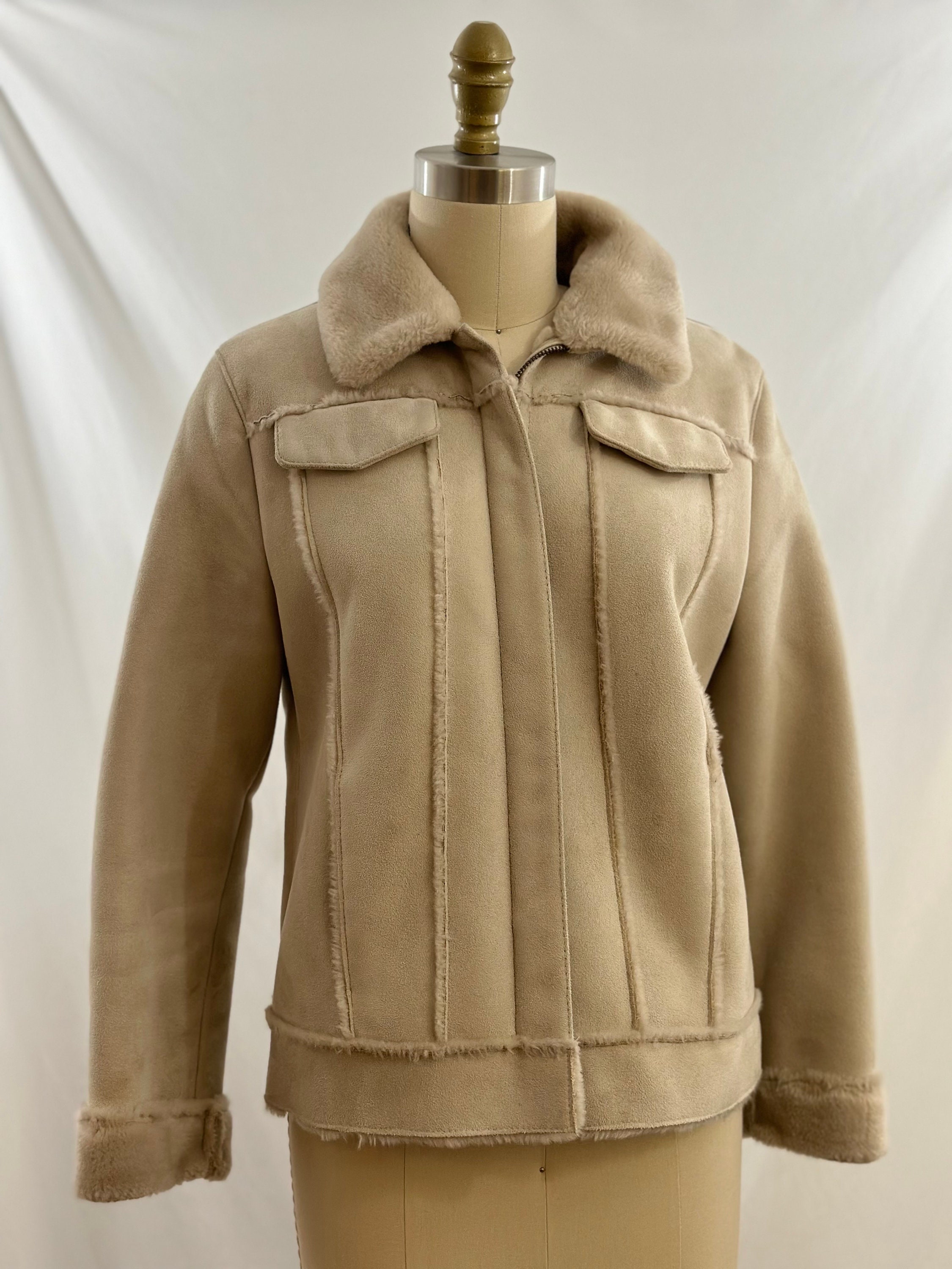 Vintage 90s Lord and Taylor Beige Faux Suede Jacket Vintage Vintage 90s Lord and Taylor Beige Faux Suede Jacket Vintage