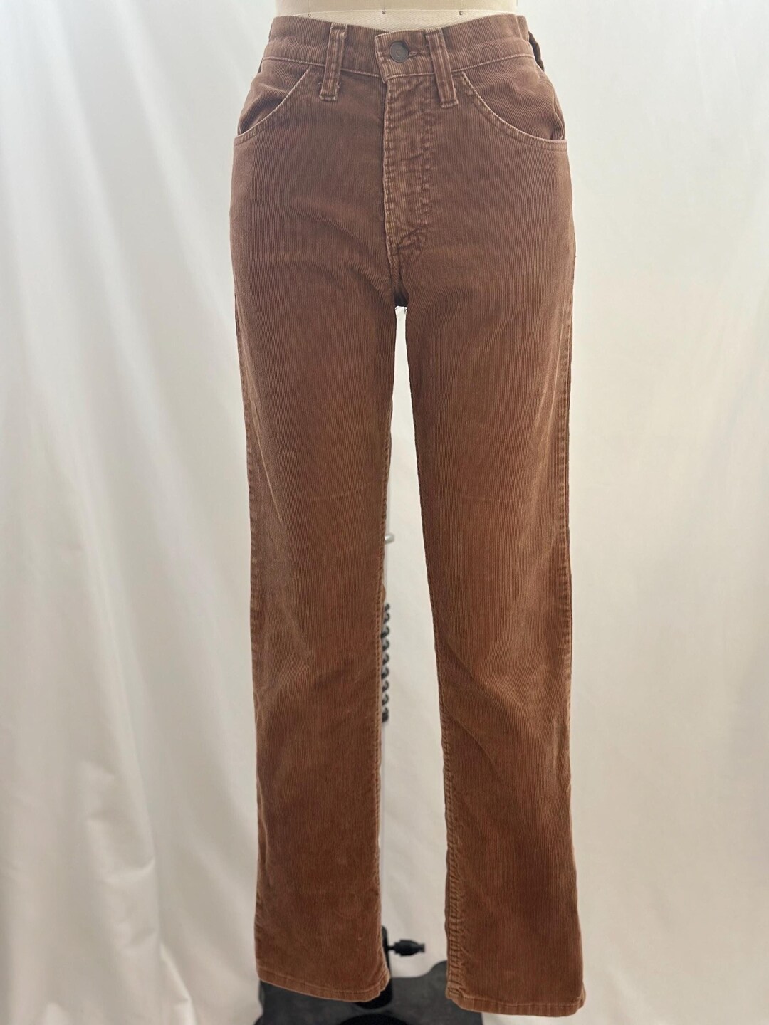 Vintage 90s Brown Levi's Big E White Tab Corduroy Trousers Made In USA S W28 L33