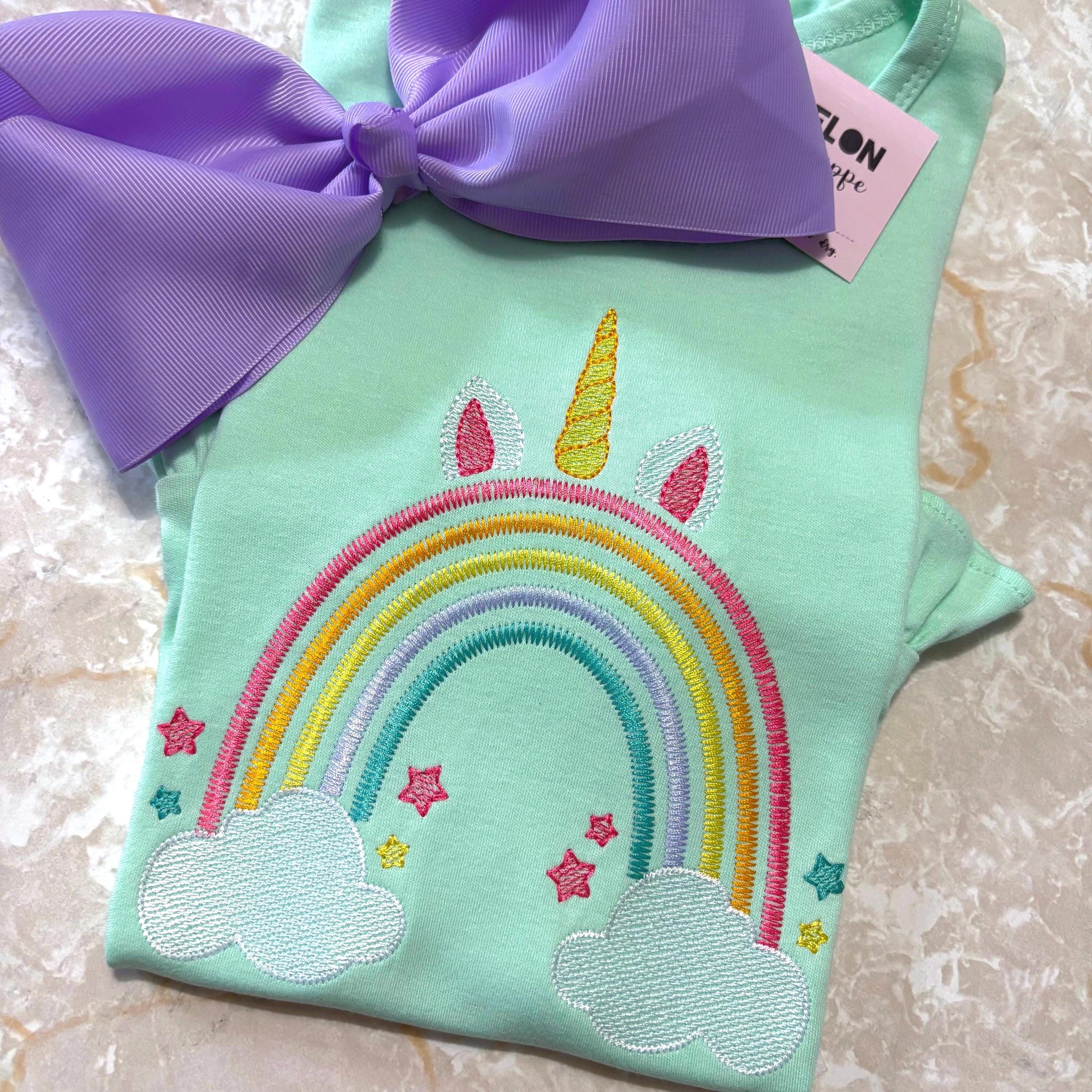 Unicorn tee, unicorn and rainbow tee, kids rainbow unicorn tee