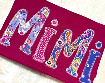 Mimi appliquéd t-shirt, Mother’s Day, Grandmother T-Shirt