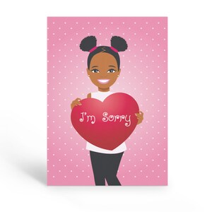 I'm Sorry Card- Personal Stationery Set, Empathie, Het spijt me, Meisjes, Etiquette, Sympathie, Sorry, Afro-Amerikaans, Pesten, Cadeaus voor Meisjes