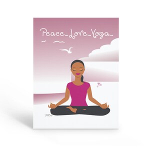 Paz afroamericana.. Amor.. Set de papelería de yoga, yoga, cuerpo, mente y espíritu, salud, fitness, tarjetas de notas, yogui, calma, meditación