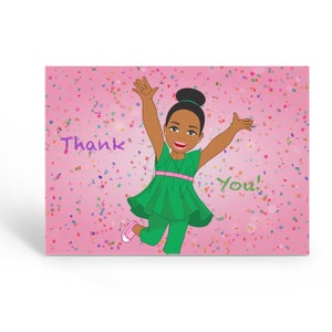 Afroamerikanische Kinder Feier Dankeschön-Karten, Afroamerikanische Partei Dankeschön-Karten / Party Dankbarkeit Karten, Kinder Dankeschön-Karten