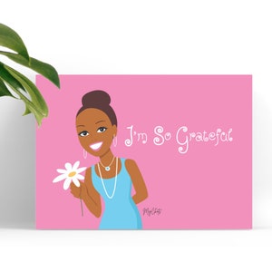 IK BEN ZO DANKBAAR.. Persoonlijke dank briefpapier Set, Afro-Amerikaanse, Geschenken voor meisjes, Dankbaarheid, Dankbaar, Geletterdheid