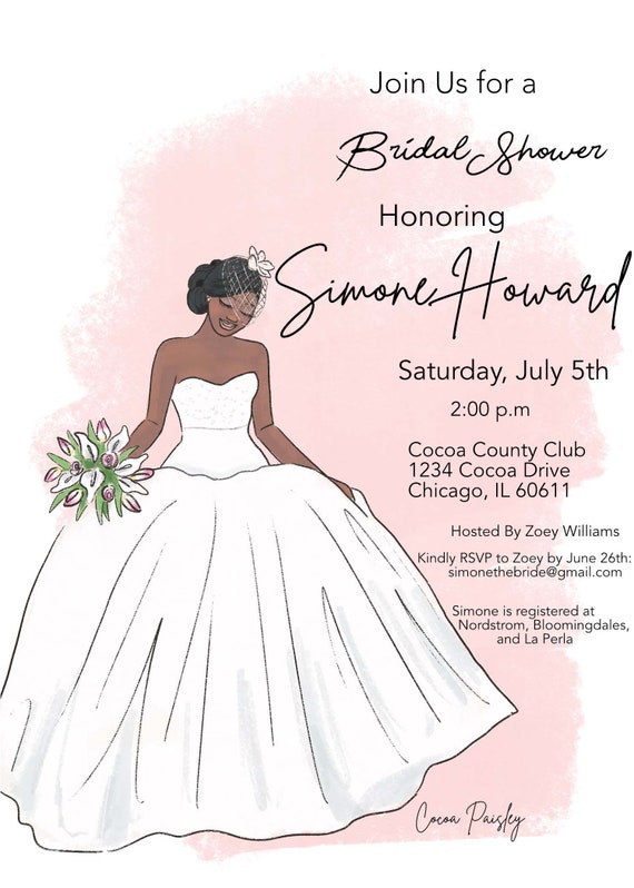 Glory Freedmen Bridal Shower Invitation | Black American Bridal Brunch  Invite| Black American Bridal Tea | African American Black Bride - Etsy  Israel