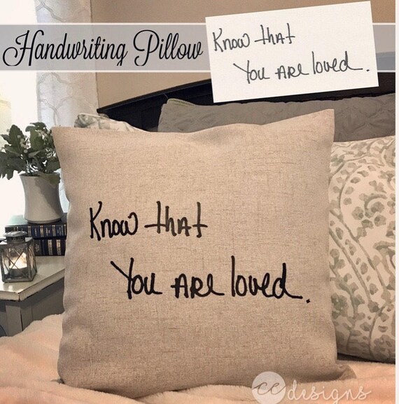 Handwriting pillow in memory of Handwriting Etsy