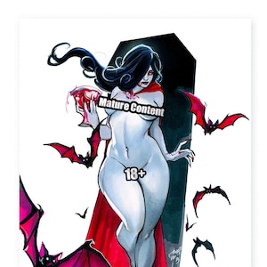 Rising Vamp Pinup Print | Sexy Halloween Art | Horror Comic